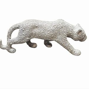 At Home Glam Silver Rhinestone Panther Statue